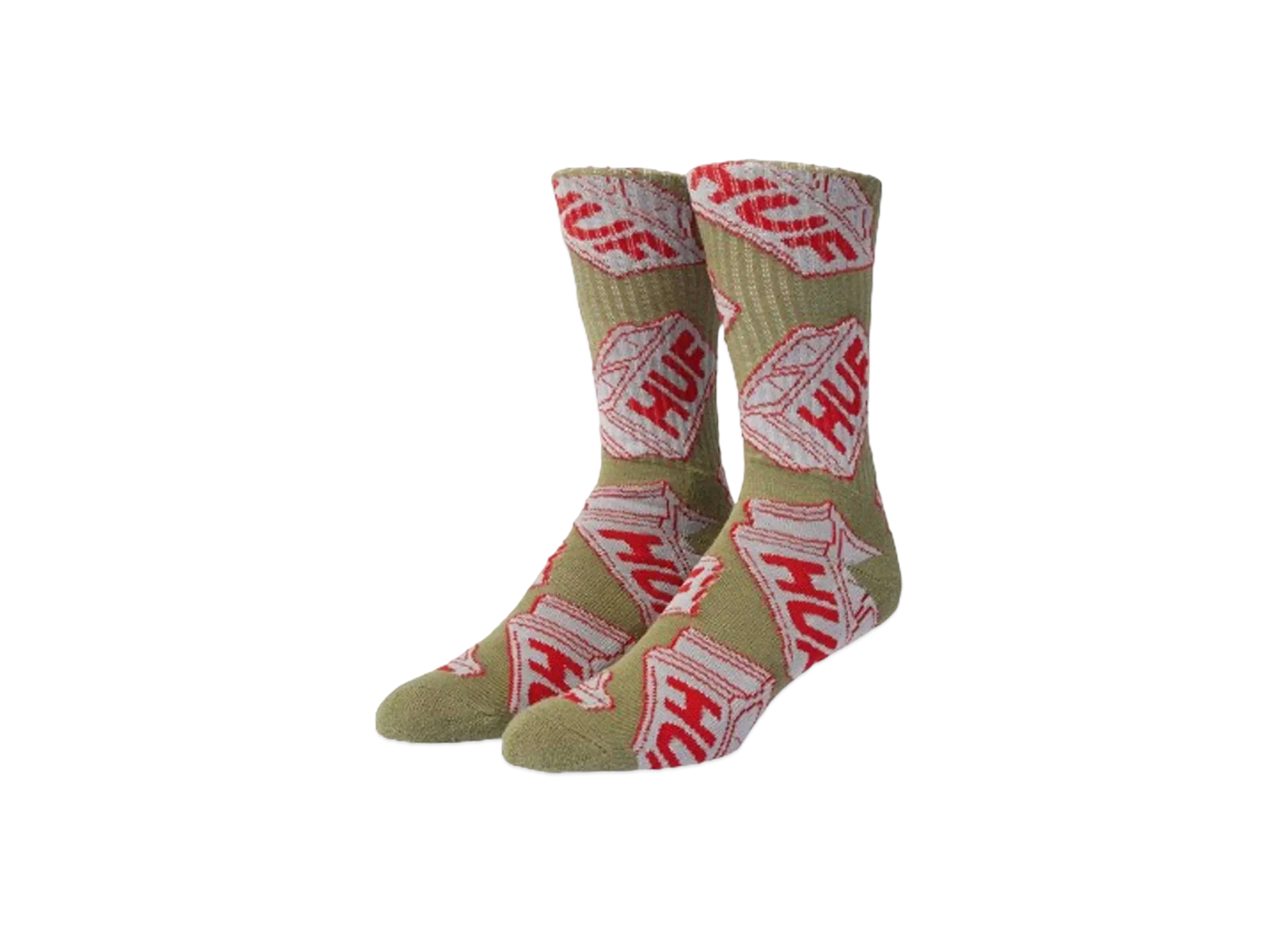 HUF Cinder Black Crew Socks "Tan"