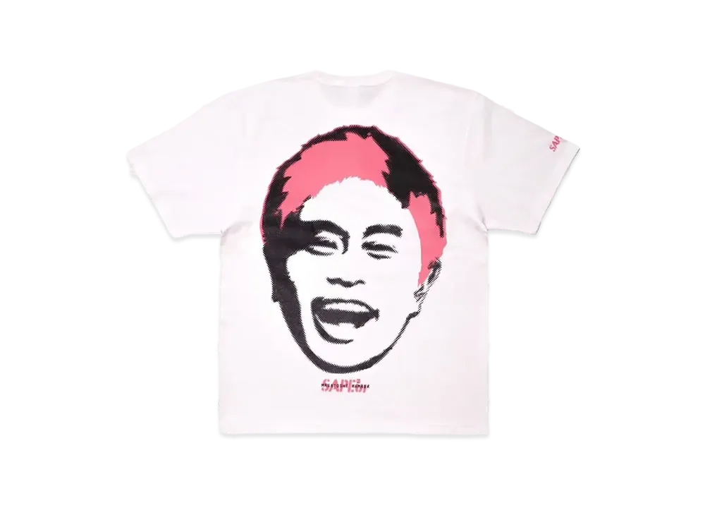 SAPEur x MASATOSHI HAMADA Stamp Logo S/S Tee #5 "White/Coralpink"