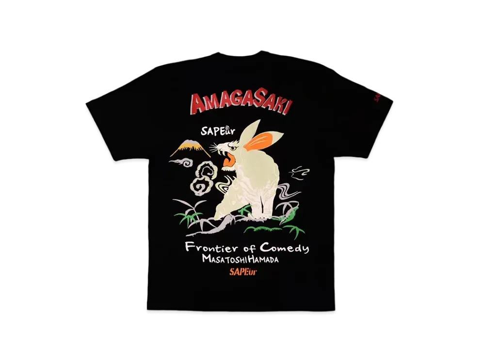 SAPEur x MASATOSHI HAMADA Tsukkomi Barking Rabbit S/S Tee "Black"