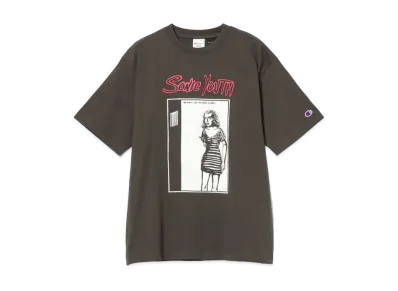 Champion for BEAMS x SONIC YOUTH / Print T-shirt "Off Black"