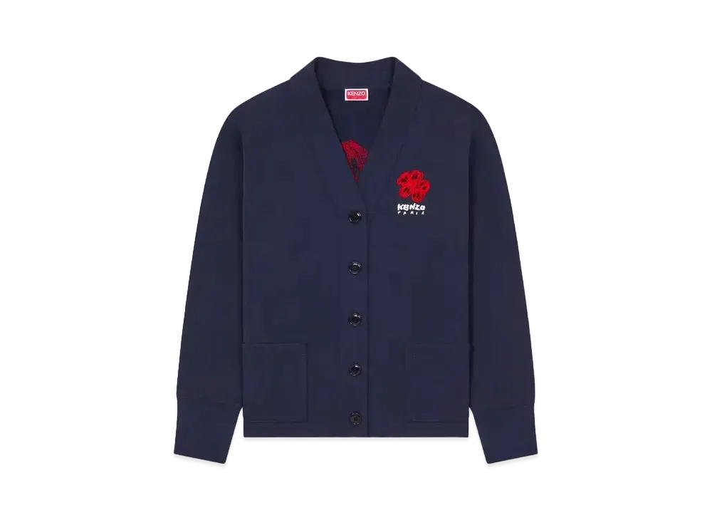 KENZO 'DRAWN VARSITY' Embroidery Cardigan "Midnight Blue"