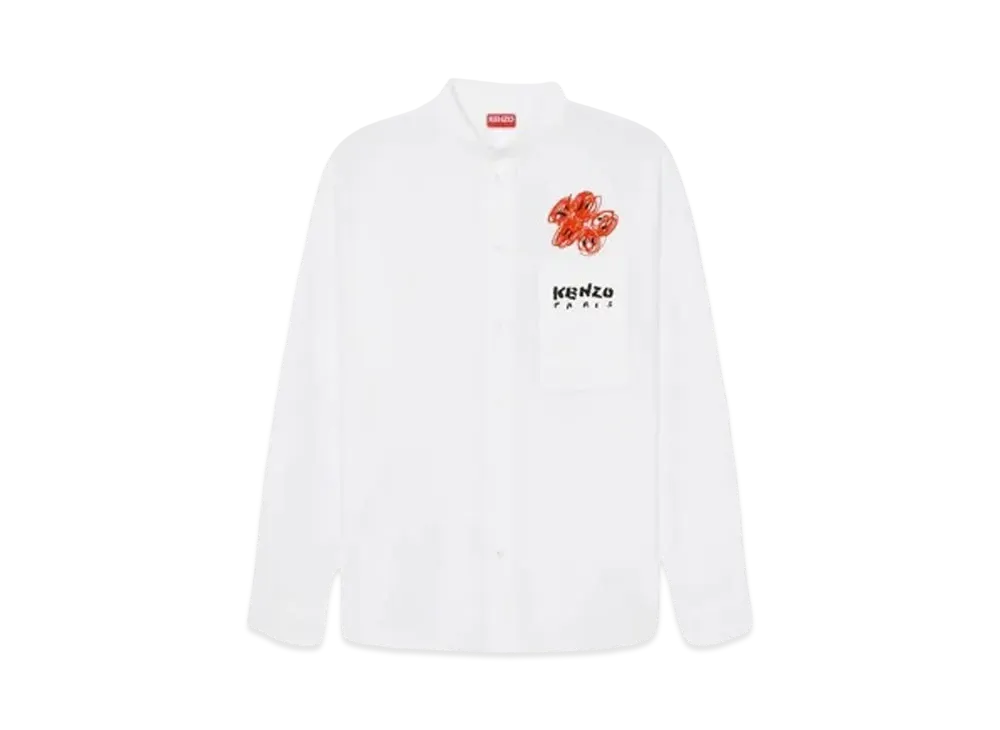 KENZO 'DRAWN VARSITY' Shirt "White"