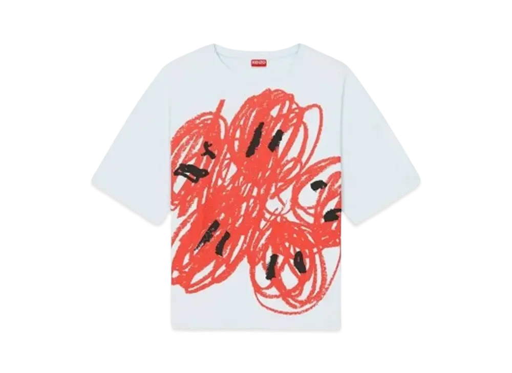 KENZO 'DRAWN VARSITY' T-shirt "Light Blue"