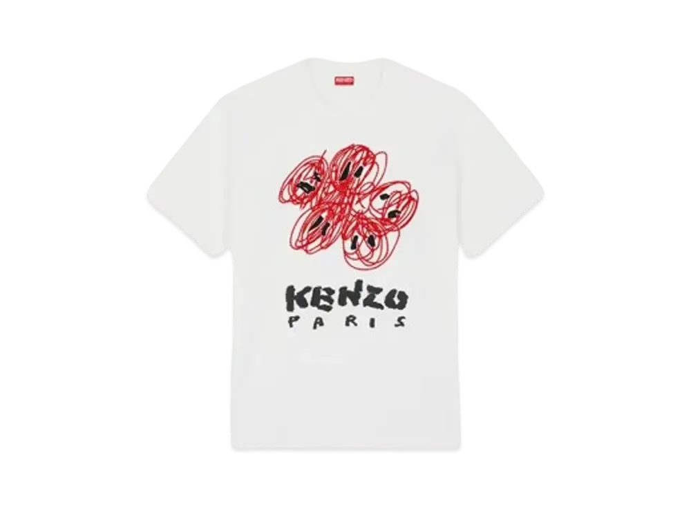 KENZO 'DRAWN VARSITY' T-shirt "Off White"