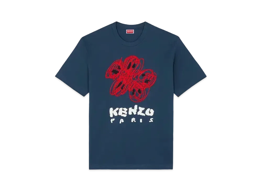 KENZO 'DRAWN VARSITY' T-shirt "Midnight Blue"