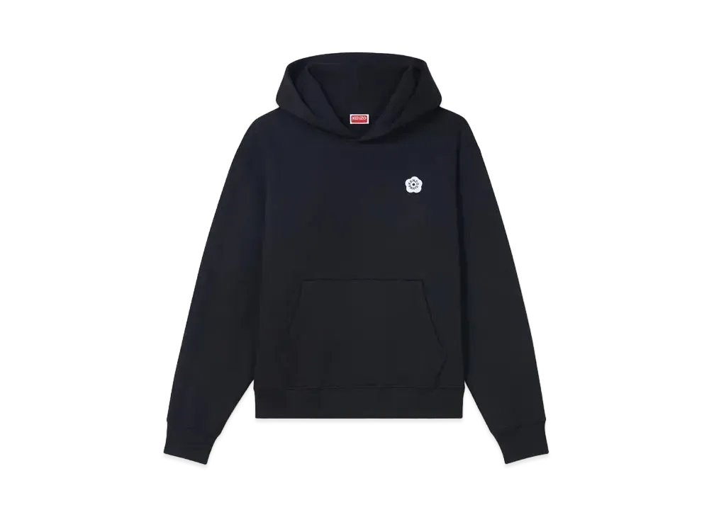 KENZO 'BOKE FLOWER 2.0' Embroidered Classic Hoodie GOTS Cotton "Black"