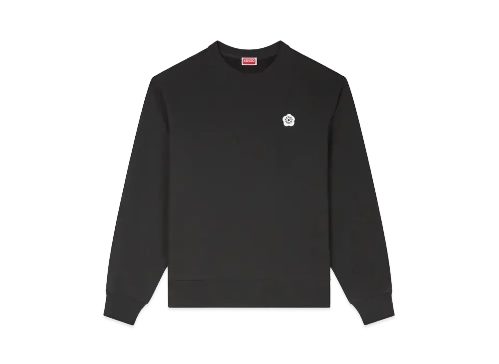 KENZO 'BOKE FLOWER 2.0' Embroidered Classic Sweat GOTS Cotton "Black"