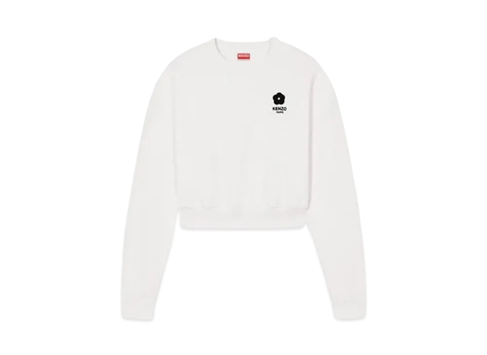 KENZO 'BOKE FLOWER 2.0' Short Embroidered Sweat "White"