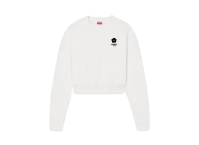 KENZO 'BOKE FLOWER 2.0' Short Embroidered Sweat "White"