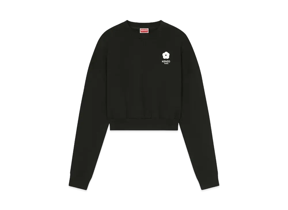 KENZO 'BOKE FLOWER 2.0' Short Embroidered Sweat "Black"