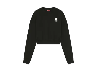 KENZO 'BOKE FLOWER 2.0' Short Embroidered Sweat "Black"