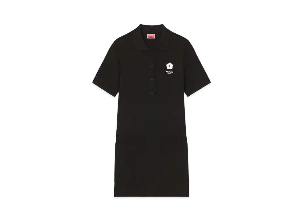 KENZO 'BOKE FLOWER 2.0' Embroidery Mini Polo Dress "Black"