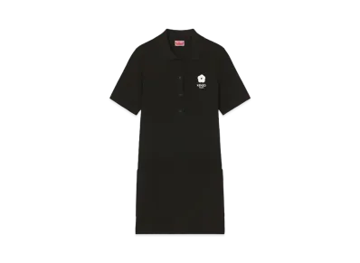 KENZO 'BOKE FLOWER 2.0' Embroidery Mini Polo Dress "Black"