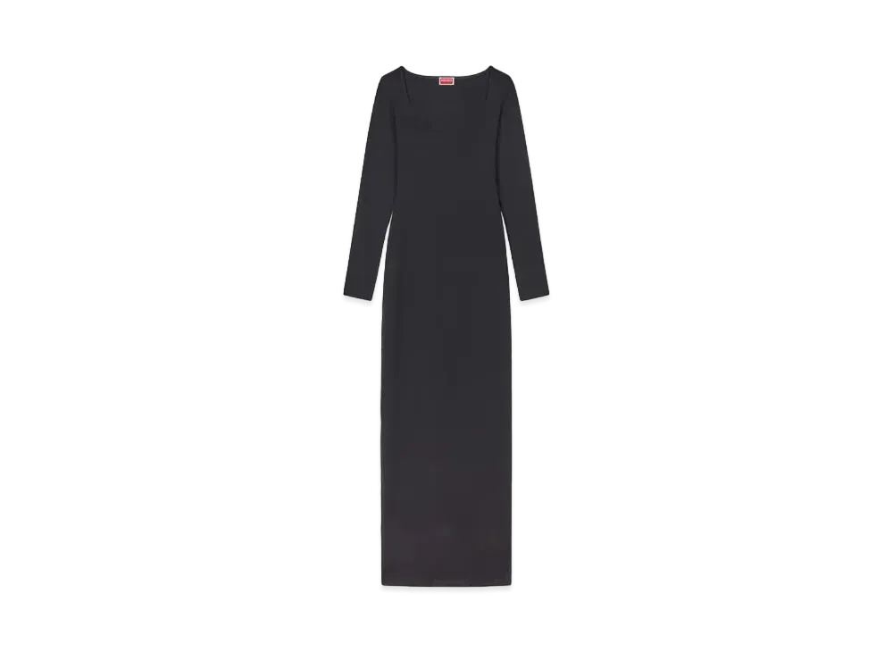 KENZO 'BOKE FLOWER 2.0' Embroidered Long Sleeve Dress "Black"