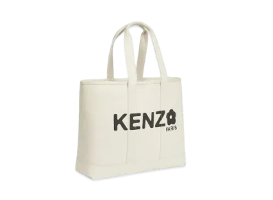 KENZO 'UTILITY' Canvas Large Tote Bag "Ecru"