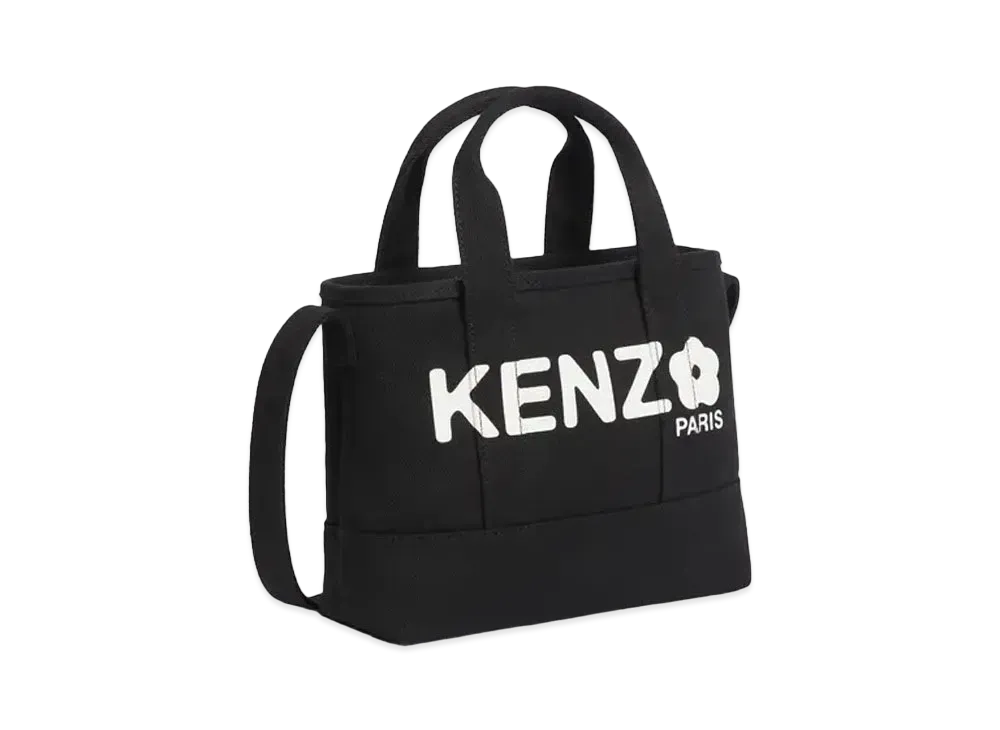 KENZO 'UTILITY' Canvas Small Tote Bag "Black"