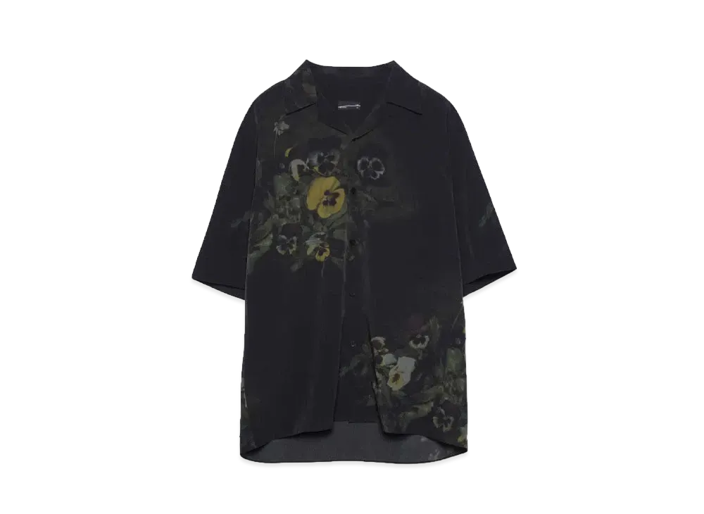 LAD MUSICIAN DECHINE PANSY OPEN COLLAR SS SH "BLACK DARK"