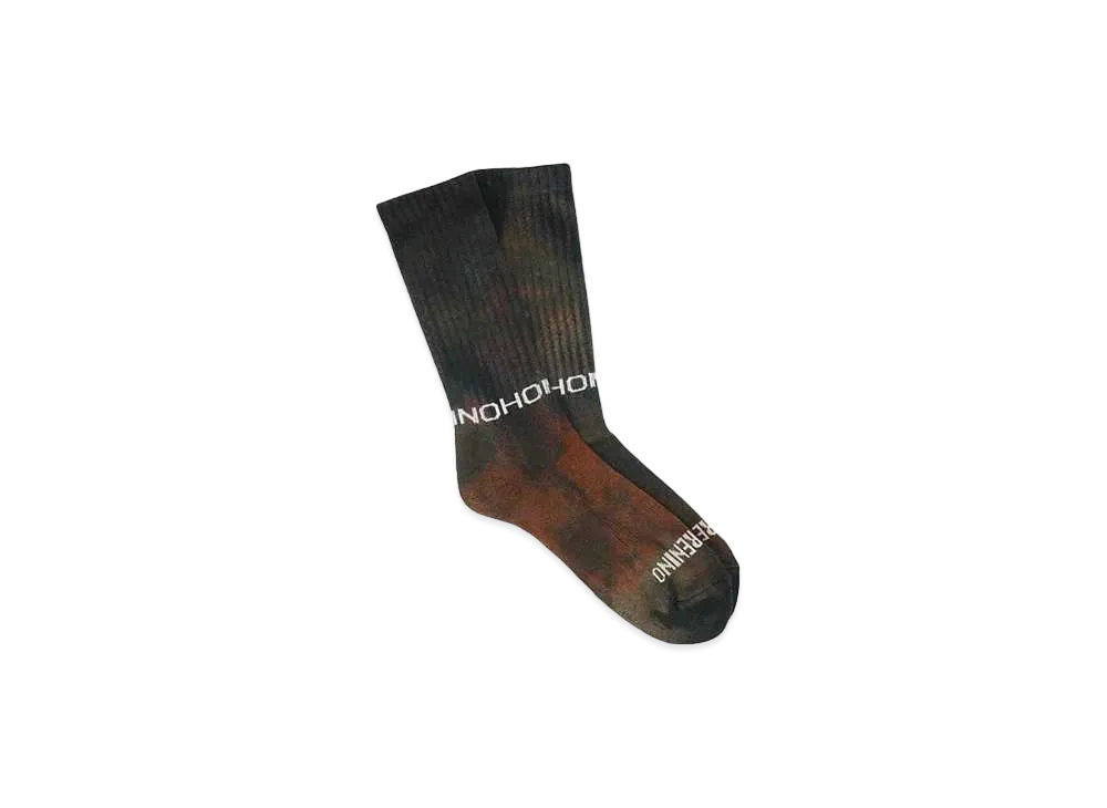 HOMBRE Nino TIE DYE SKATE SOCKS "BLACK / ORANGE"