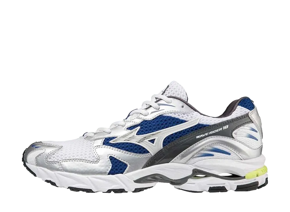 ミズノ ウェーブライダー10 "ホワイト/オフホワイト/ブルー"