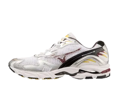 ミズノ ウェーブライダー10 "ホワイト/ワイン/シルバー"