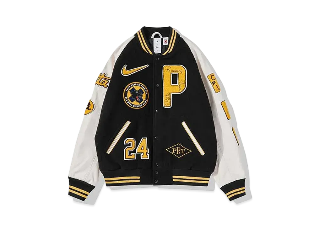 Nike x Patta Men's Varsity Jacket "Black" (US SIze) FJ3106-010