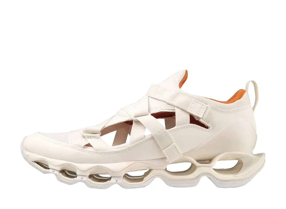 ミズノ ウェーブプロフェシー ストラップ スライド "オフホワイト/キャメル"