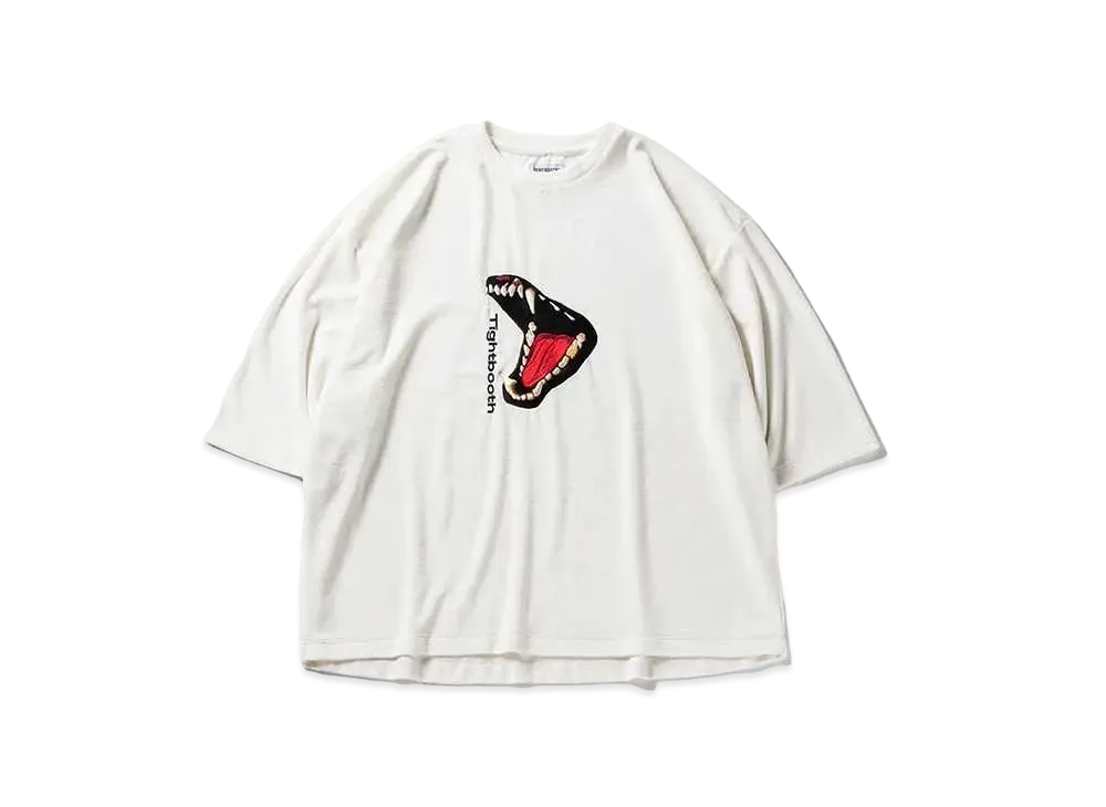 TIGHTBOOTH Bite Velour 3/4 Sleeve Tee "White"