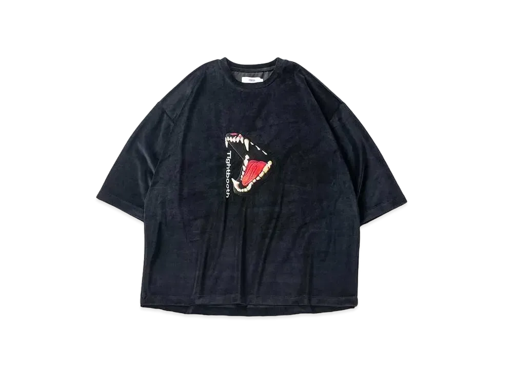 TIGHTBOOTH Bite Velour 3/4 Sleeve Tee "Black"