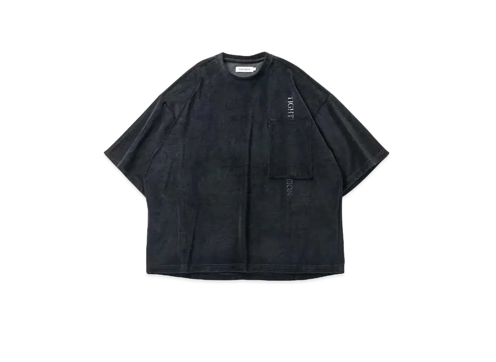 TIGHTBOOTH Straight Up Velour T-shirt "Black"