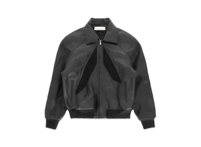 1017 ALYX 9SM Intarsia Applique Logo Leather Bomber "Black"