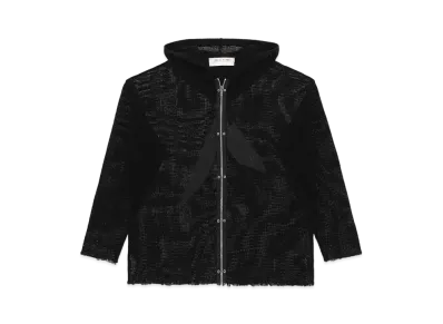 1017 ALYX 9SM Zip-Up Mesh Hooded L/S Top "Black"