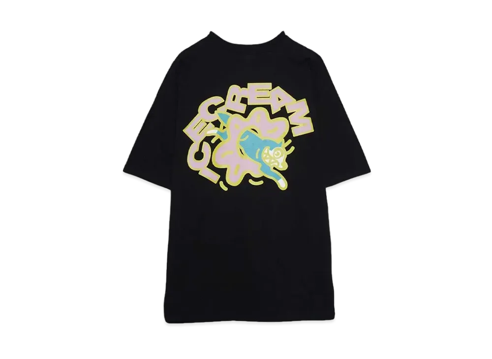 ICECREAM ICECREAM x YOPPI COTTON T-SHIRT RUNNING DOG "BLACK"