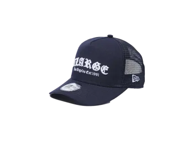 XLARGE XLARGE x NEWERA MESH SNAPBACK CAP D-FRAME TRUCKER "NAVY"