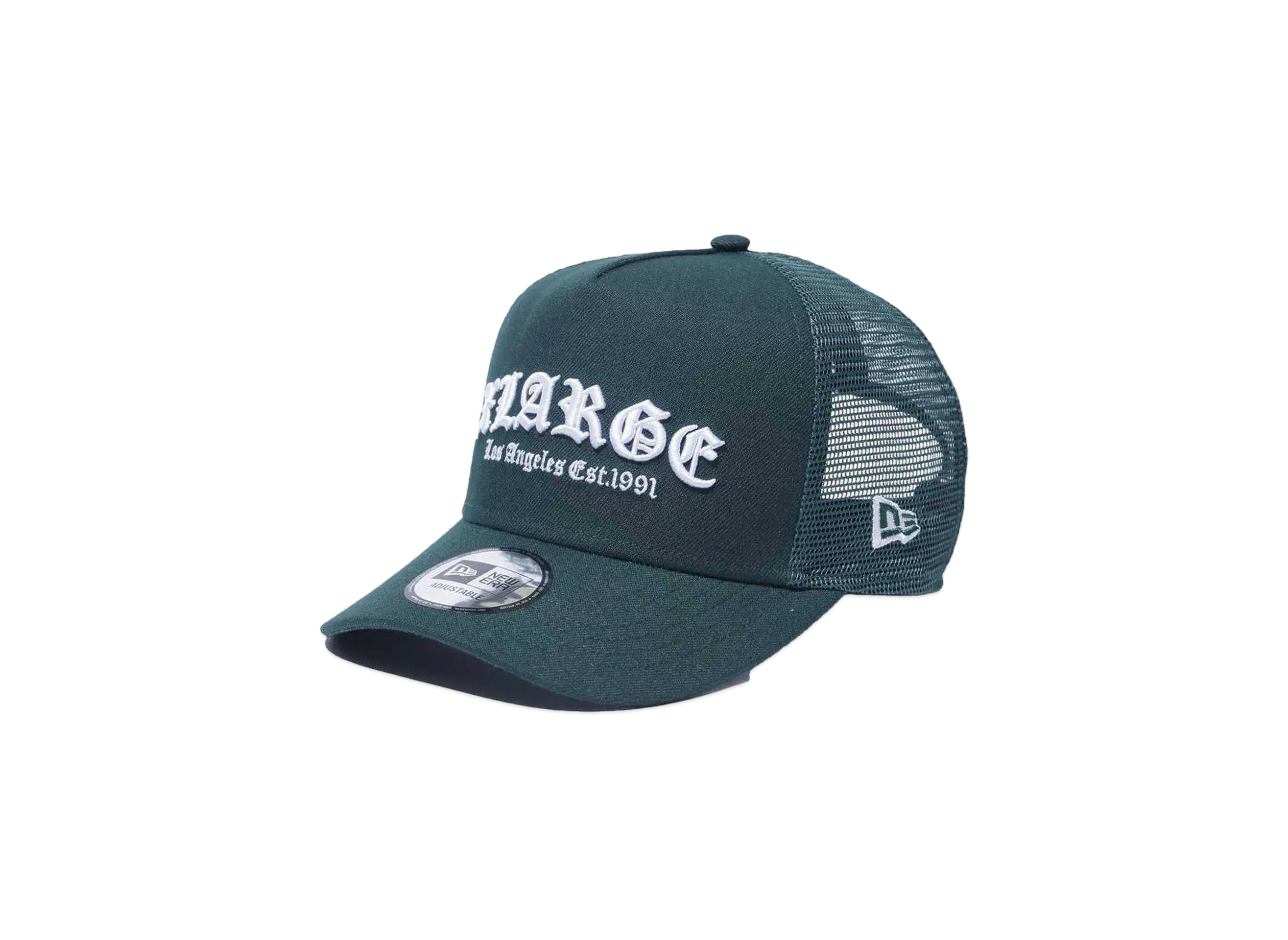 XLARGE XLARGE x NEWERA MESH SNAPBACK CAP D-FRAME TRUCKER "GREEN"