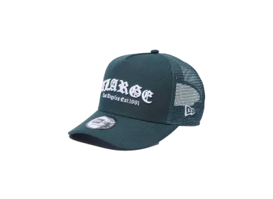 XLARGE XLARGE x NEWERA MESH SNAPBACK CAP D-FRAME TRUCKER "GREEN"