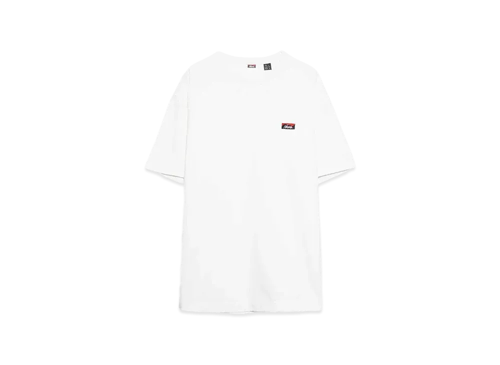 NANGA ECO HYBRID BOX LOGO EMBROIDERY TEE "WHITE"
