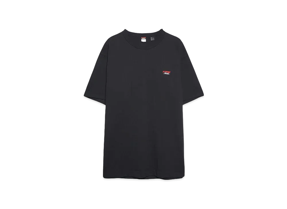 NANGA ECO HYBRID BOX LOGO EMBROIDERY TEE "BLACK"