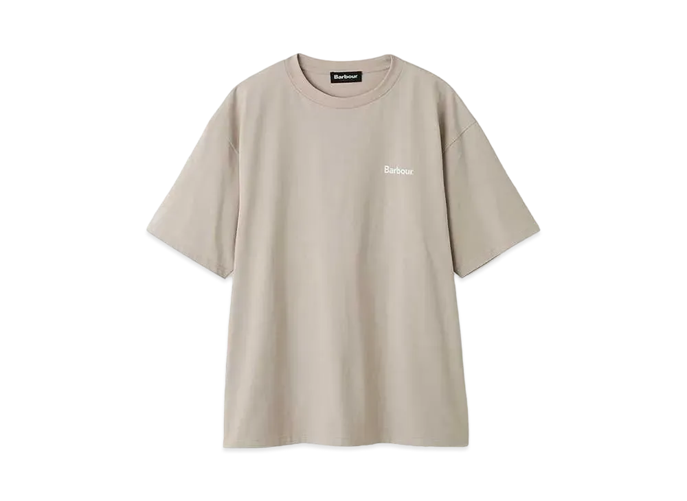 Barbour One Point Basic Logo T-Shirt (Oversized Fit) "Beige"