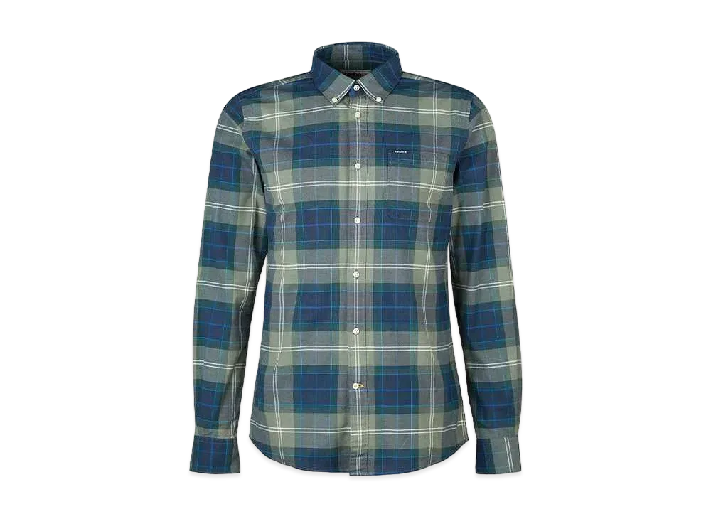 Barbour Lewis Tartan Chuck Button Down Shirt (Tailored Fit) "Green"