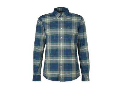 Barbour Lewis Tartan Chuck Button Down Shirt (Tailored Fit) "Green"