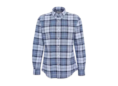 Barbour Lewis Tartan Chuck Button Down Shirt (Tailored Fit) "Light Blue"