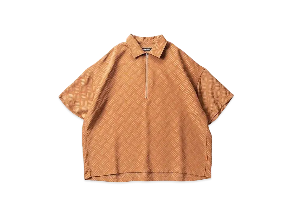TIGHTBOOTH Checker Plate Half Zip Shirt "Brown"