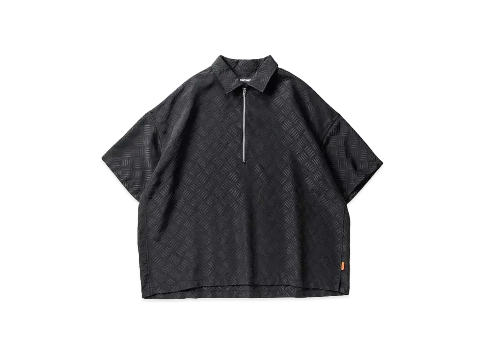 TIGHTBOOTH Checker Plate Half Zip Shirt "Black"