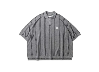 TIGHTBOOTH Stripe Knit Polo "Grey"