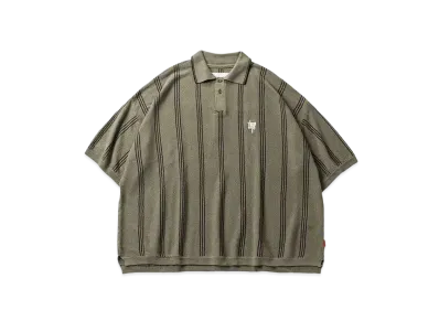 TIGHTBOOTH Stripe Knit Polo "Olive"