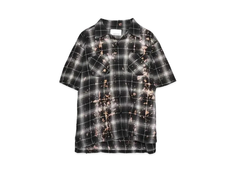 Rafu Bleached&damaged S/S shirt "BLACK"