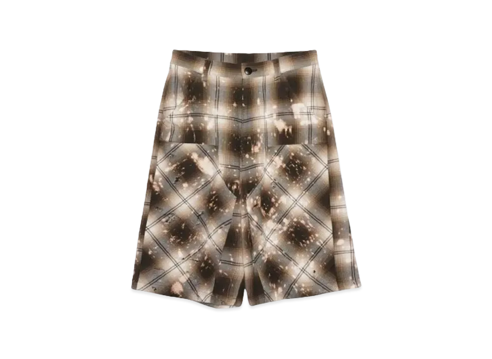 Rafu Bleached&damaged shortpant "BROWN"