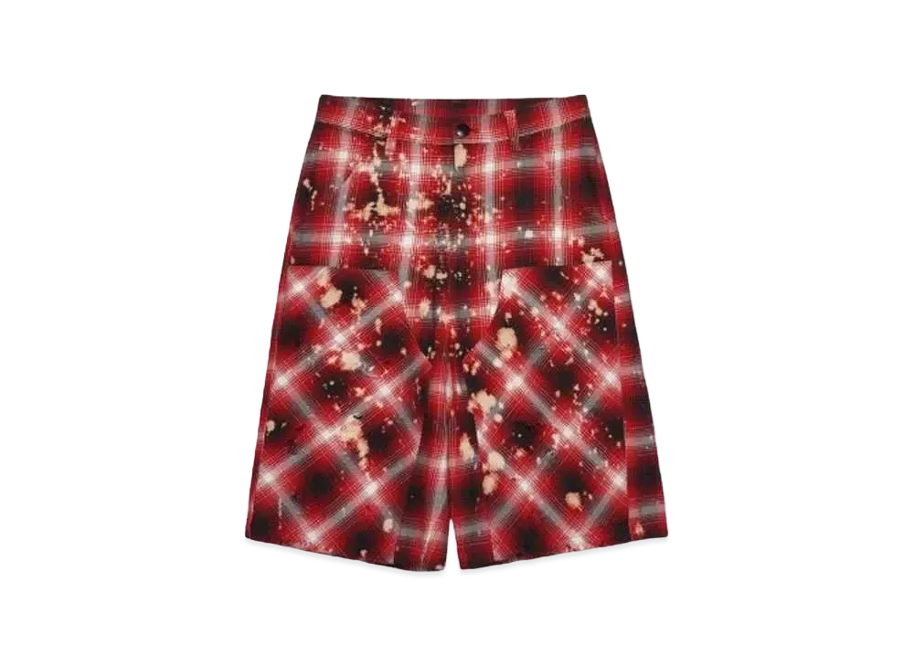 Rafu Bleached&damaged shortpant "RED"