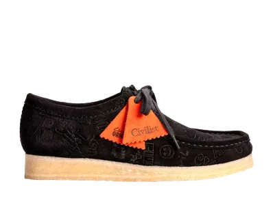 Civilist × Clarks Wallabee "Black Embossed Suede"