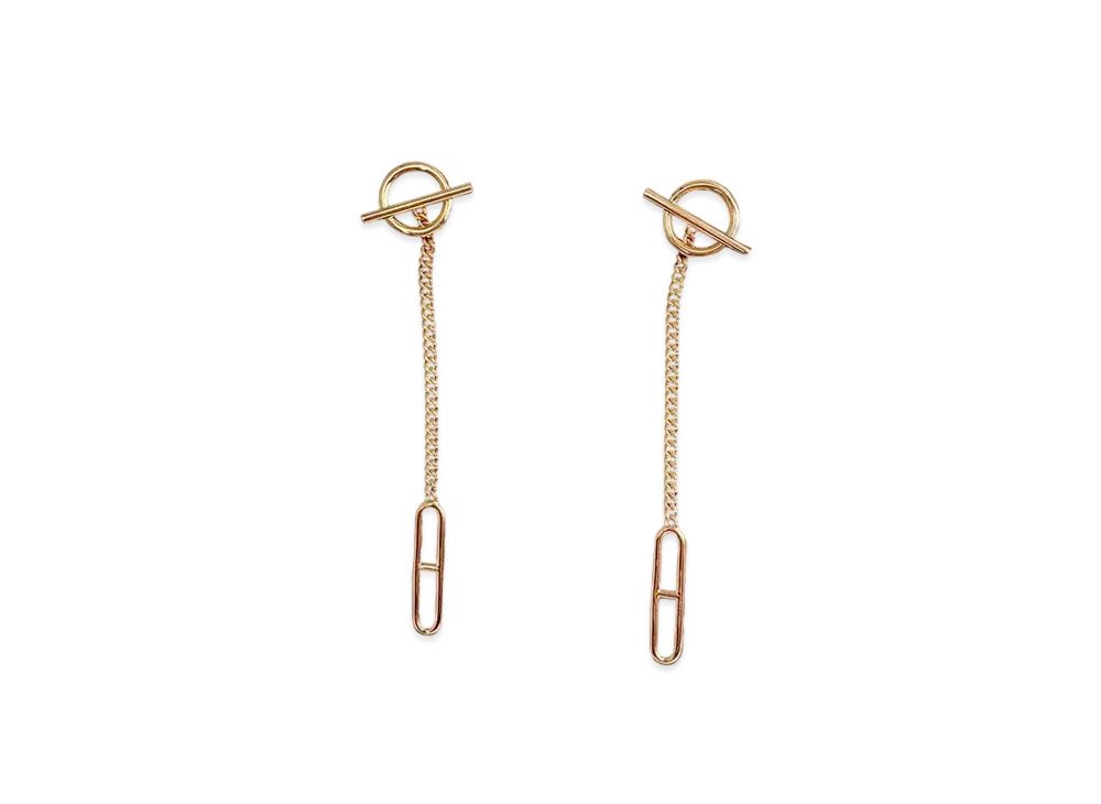 Hermes Echappee Earrings "Pink Gold"